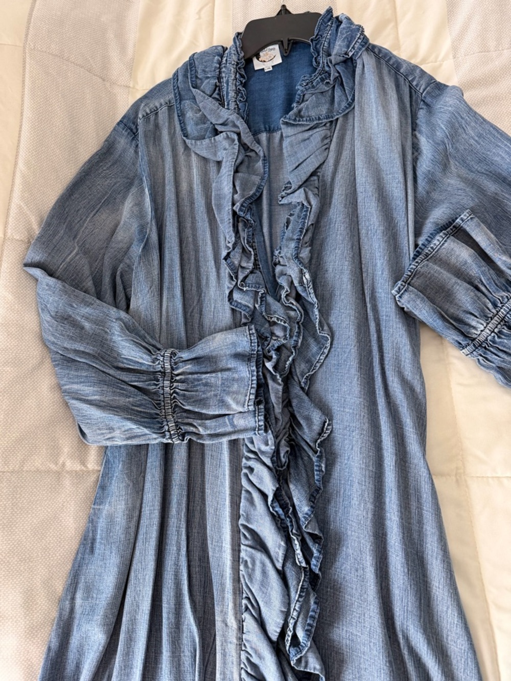 Jaded Gypsy Priya Lt  Blue Ruffled Denim-Style dress and or duster
